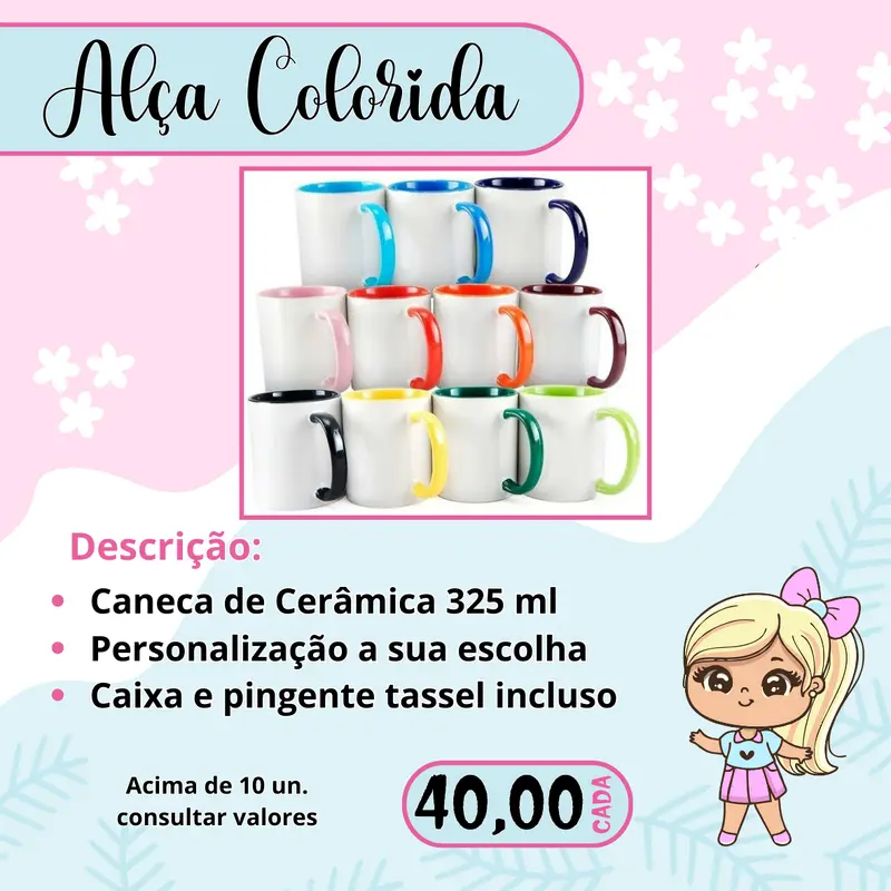 CANECA ALÇA COLORIDA 