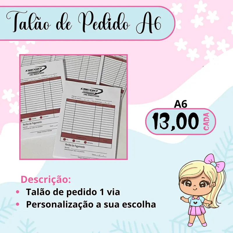 TALÃO DE PEDIDOS A6