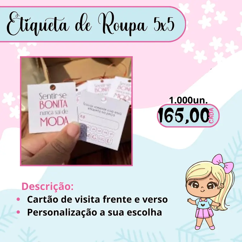ETIQUETA DE ROUPA 5X5CM