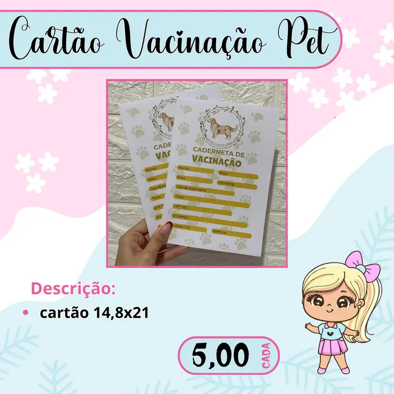 CARTÃO VACINAÇÃO PET